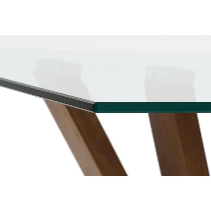 Table basse style item home - item home - Moderne marron clair - Transparent noyer - Verre - Table café 130 cm