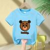 Children Tshirt With Added Sugar Summer New Product for Boys Girls Cartoon Teddy Bear Short Sleeved T Baby Cute Pattern