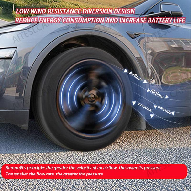 4PCS 19 Inch HubCap for Tesla Model Y Juniper 2025 Hubcap Performance Replacement 19''Crossflow Wheels Cover Full Rim Accessorie