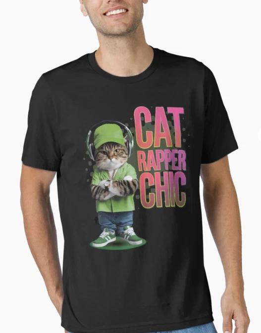 Cat rapper chic - Rap cat- Rapping cat T-shirt 2XL