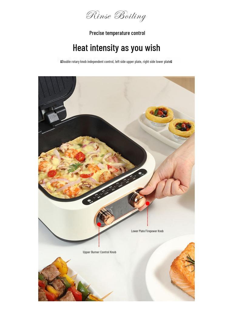 Multifunctional Double-Sided Non-Stick Electric Pancake Maker and Crepe Pan