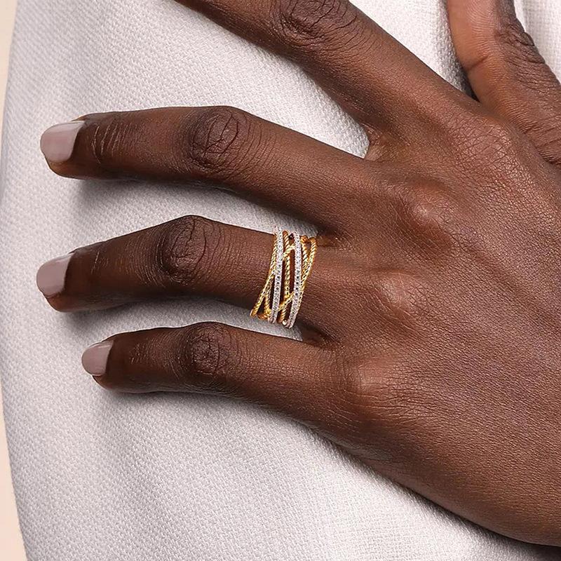 Classic Copper Alloy Zircon Ring Ladies Jewelry Wedding Promise Party Gift