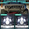 7 Inch Rectangle LED Headlights, 2 PCS 5x7 7x6 Inch Car Headlamps with High Low Beam, IP67 Protection, Plug and Play