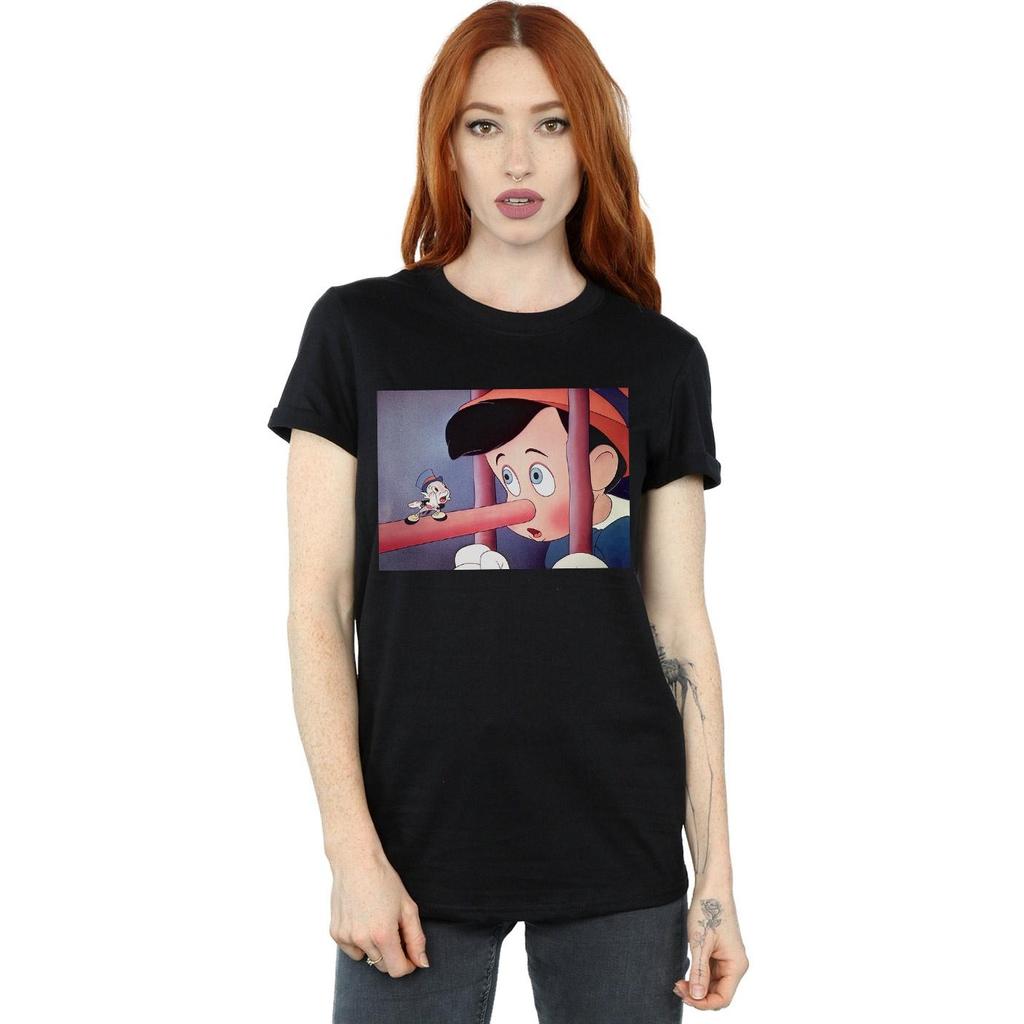 Disney Womens/Ladies Pinocchio Nose Still Cotton Boyfriend T-Shirt
