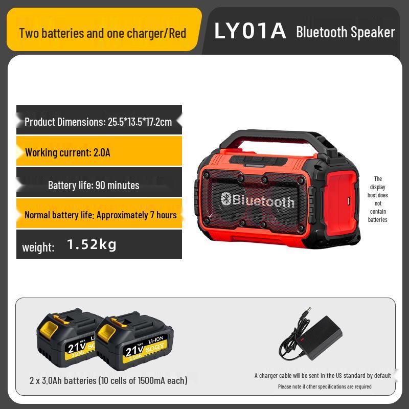 21V Bluetooth-Lautsprecher: Tragbarer Outdoor-Subwoofer mit langer Akkulaufzeit, hohem Volumen und überlegener Klangqualität.