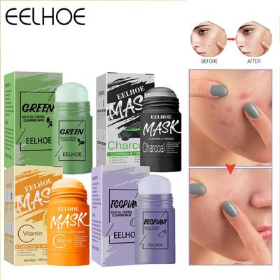 Eelhoe Green Tea Solid Ansiktsmask Oljekontroll Rengöring Akne Ta bort Fuktgivande Smetande Ansiktsmask Stick Bambu Charcoal Solid Ansiktsmask Stick