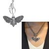 Gothic Death Moth Pendant Necklace Clavicle Chain Necklace Simple Chain Skull Butterfly Necklace Jewelry for Women Men