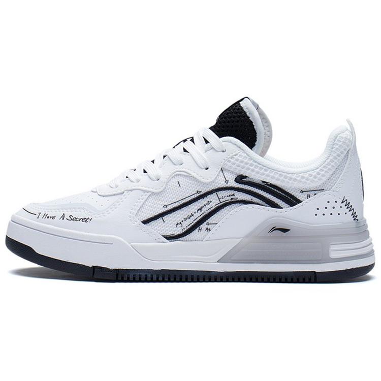 

new LiNing Wave V1 Anti Slip Wear Resistant Low Top Skateboard Shoes Women s White Black 35.5