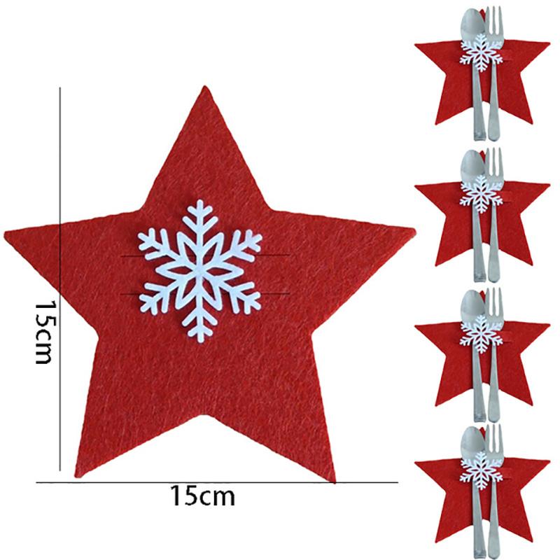 8/1Pcs Christmas Cutlery Holder Knife Fork Covers Snowflake Xmas Tree Pocket Cutlery Bag New Year Party Dinner Table Decorations