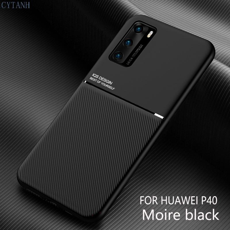 Car Magnetic Holder Case For Huawei P40 ANA-AN00 ANA-TN00 ANA-NX9 ANA-LX4 Soft Silicone Shockproof Coque Cover For Huawei P40