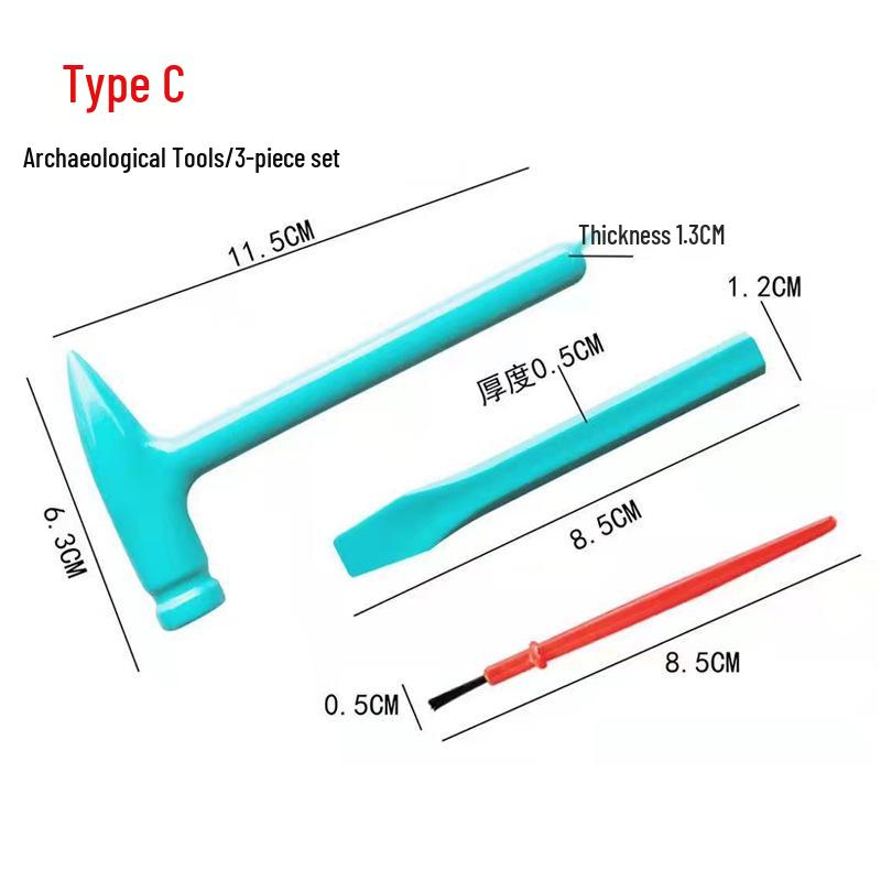 Handmade Small Wooden Mallet & Hammer Archaeological Toy Set