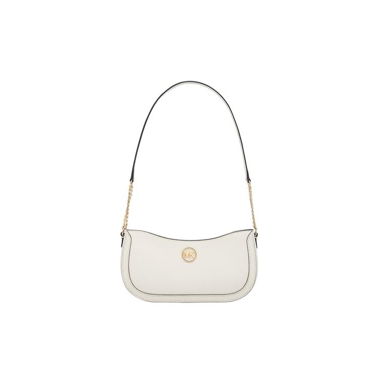 New MICHAEL KORS Leather Crescent Bag Shoulder Bag Small Size Women's Leather Brown/Milk White/Green 35S4G9GU5L