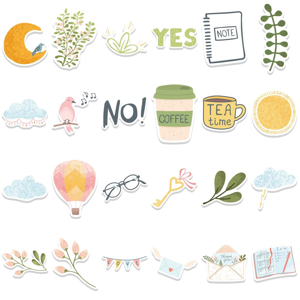 49 Cartoon Small Fresh Sunny Stickers Can Decorate Suitcase Pen Guitar Notebook Waterproof Hot Stickers
