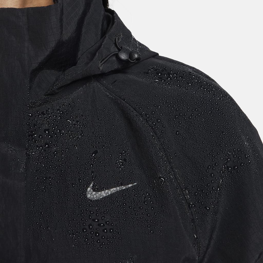 Nike Running Division Repel Jacket Logo Loose Short Hooded Zip Jacket Women Jacket Black FN2576-010