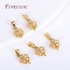6 Style 18K Gold Plated Zircon-Set Pearl Pendant Mounting,Beads End Caps Peg Bails,Suitable For DIY Pearl Pendants Making
