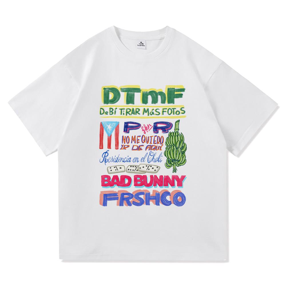 DTMF Residencia Tour TShirt Bad Bunny 20252026 Menwomen Clothing Harajuku High Quality Tops for Lover Gifts Cotton TShirts