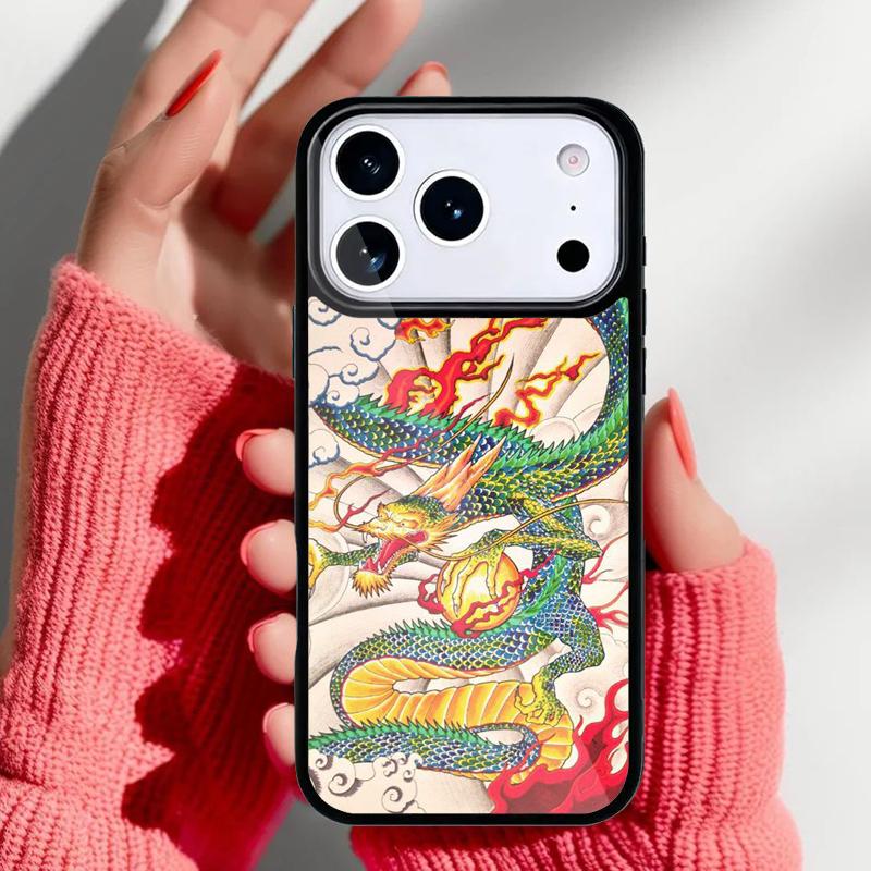 Starodávný japonský drak Pouzdro na telefon pro iPhone 17 16 15 14 13 Pro Max Zadní kryt pro 12 11 Pro Coque