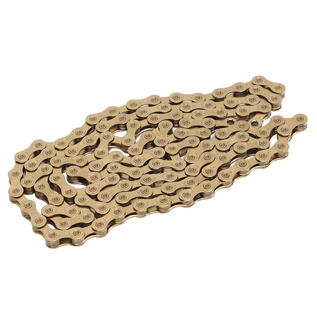 Mountain Bike Chain Strong Tensile Strength Impact Resistance Titanium Gold Color 9 Speed Road Bike Chain