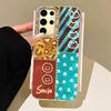 Color Block Match Plaid Women Girls Vortex Texture Phone Case for Samsung Galaxy S25 Edge S24 S23 S22 S21 FE Plus Ultra Cover