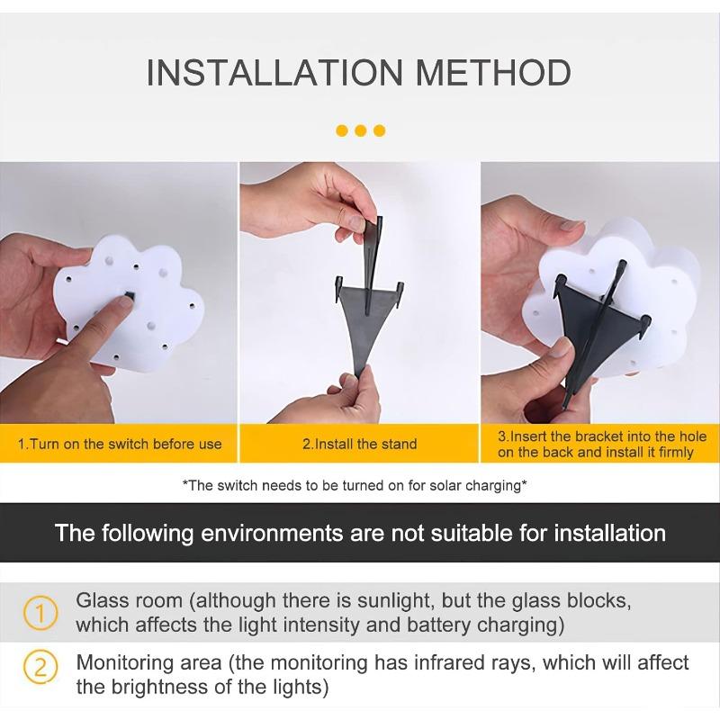 LED Solar Outdoor Decorative Lights, Cute Paw Print Lights, Waterproof Terrace Garden Lawn Layout Landscape Lights