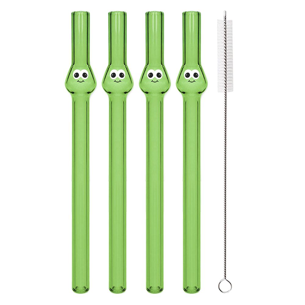 5Pcs Glass Boba Straws Reusable Glass Drinking Straws Wide Clear Straws 12mm Clear Smoothie Straws for Bubble Tea Milkshakes