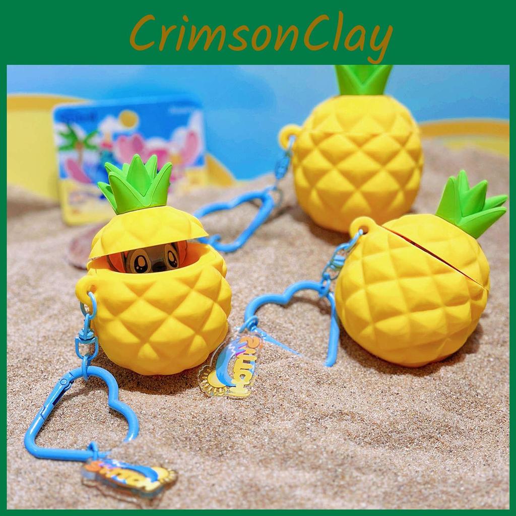 Stitch Summer Beach Collection Pineapple Silicone Keychain With Cute Character Design For Kids And Teens