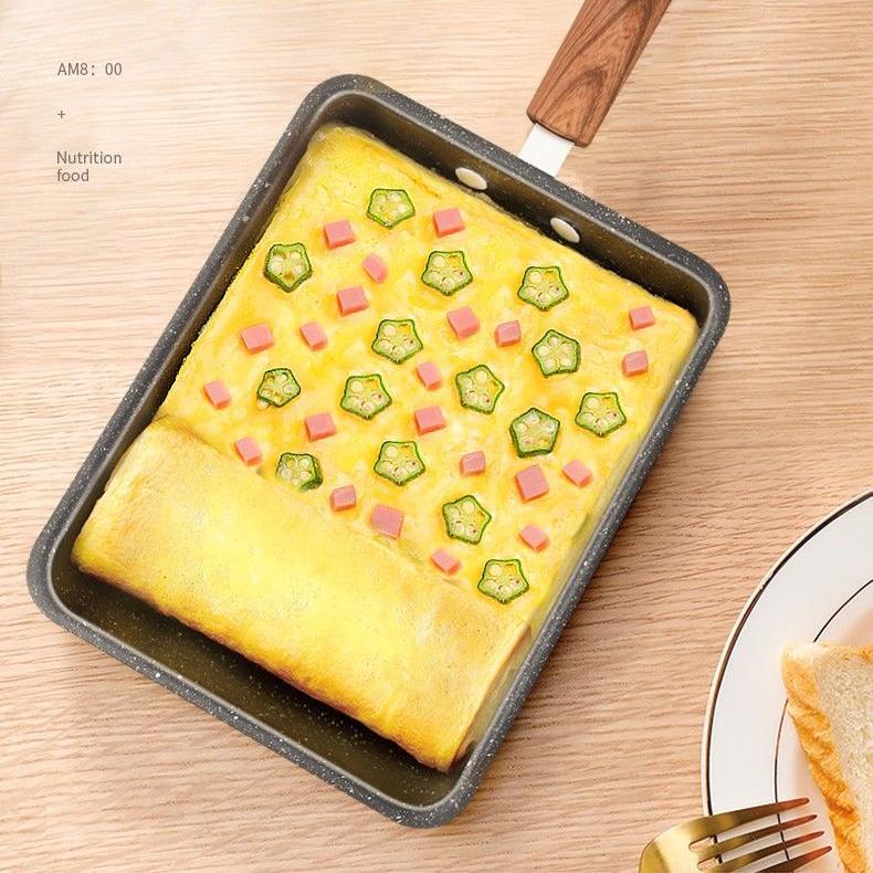 Yuzi Pot Quadratische Bratpfanne Multifunktionale Bratpfanne Frühstückspfanne Haushalts- und Gewerbetopf