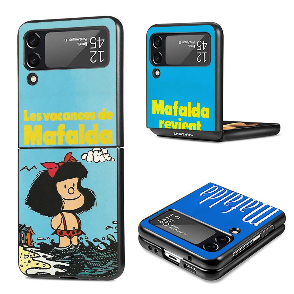 Mafalda Cartoon Phone Case For Samsung Galaxy Z Flip7 Flip6 5G Flip5 Flip4 Flip3 ZFlip 7 6 3 4 5 Shockproof Back Cover Galaxy Z