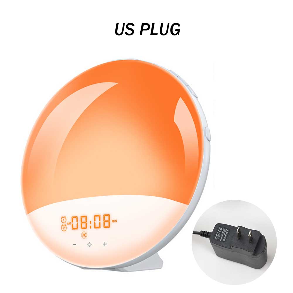 Smart Wake-Up Light Weekday Alarm Clock With 7 Colors Wall Electronic Watch Digital  Moment Bedroom Decoration Table Desk