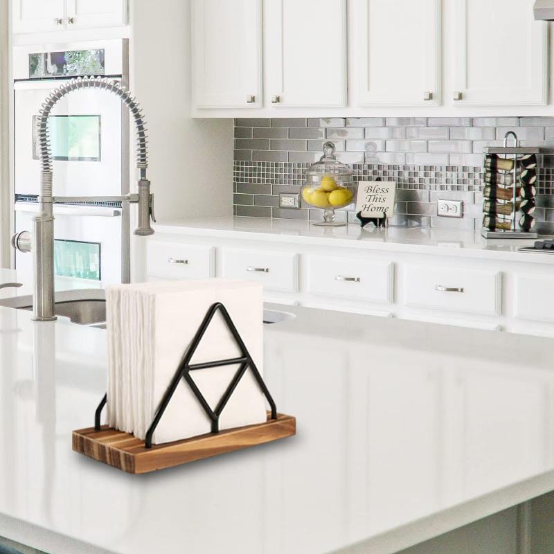 Modern Triangle Desktop Tissue Holder - Stylish Standing Napkin Dispenser for Cafe, Restaurant and Home Dining Tables