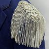 Fringe Shoulder Brooch 1/2Pcs Rhinestone Tassel Epaulet Men Women Uniforms