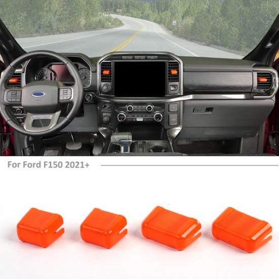 Center Console Air Conditioner Vent Outlet Trim Decor For Ford F150 2021+ Orange