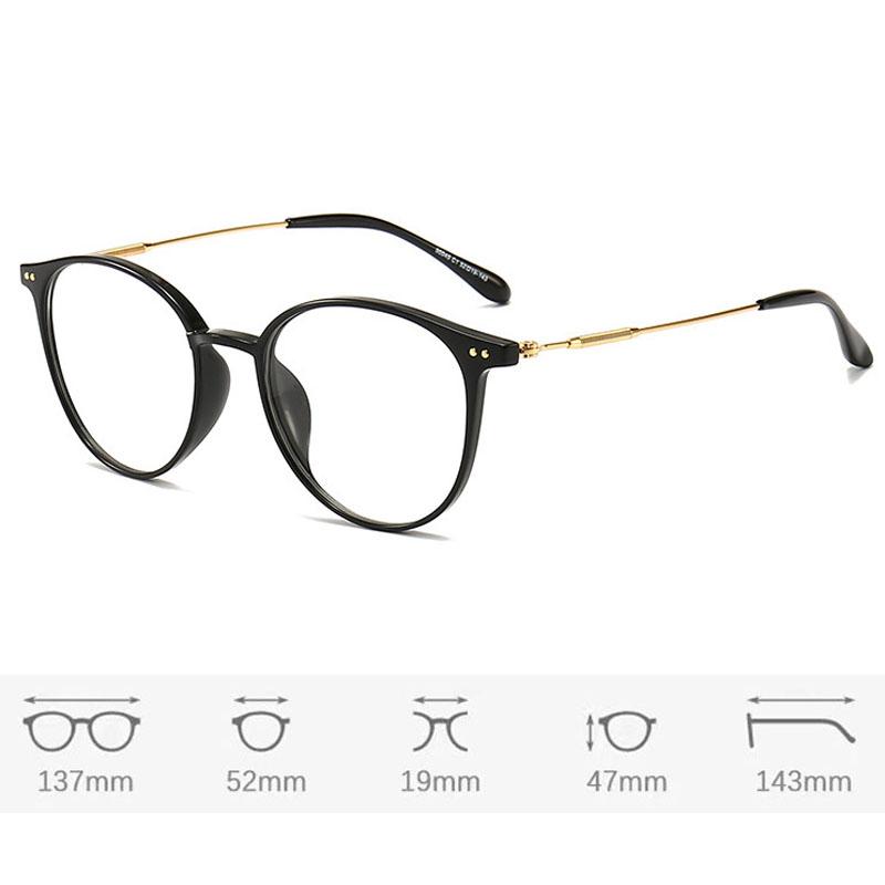 Round Myopia Glasses Anti-Blue Lamp Computer Eyeglasses Women Prescription Near Sight Glasses Diopter -1.0 -2.0 -4.0