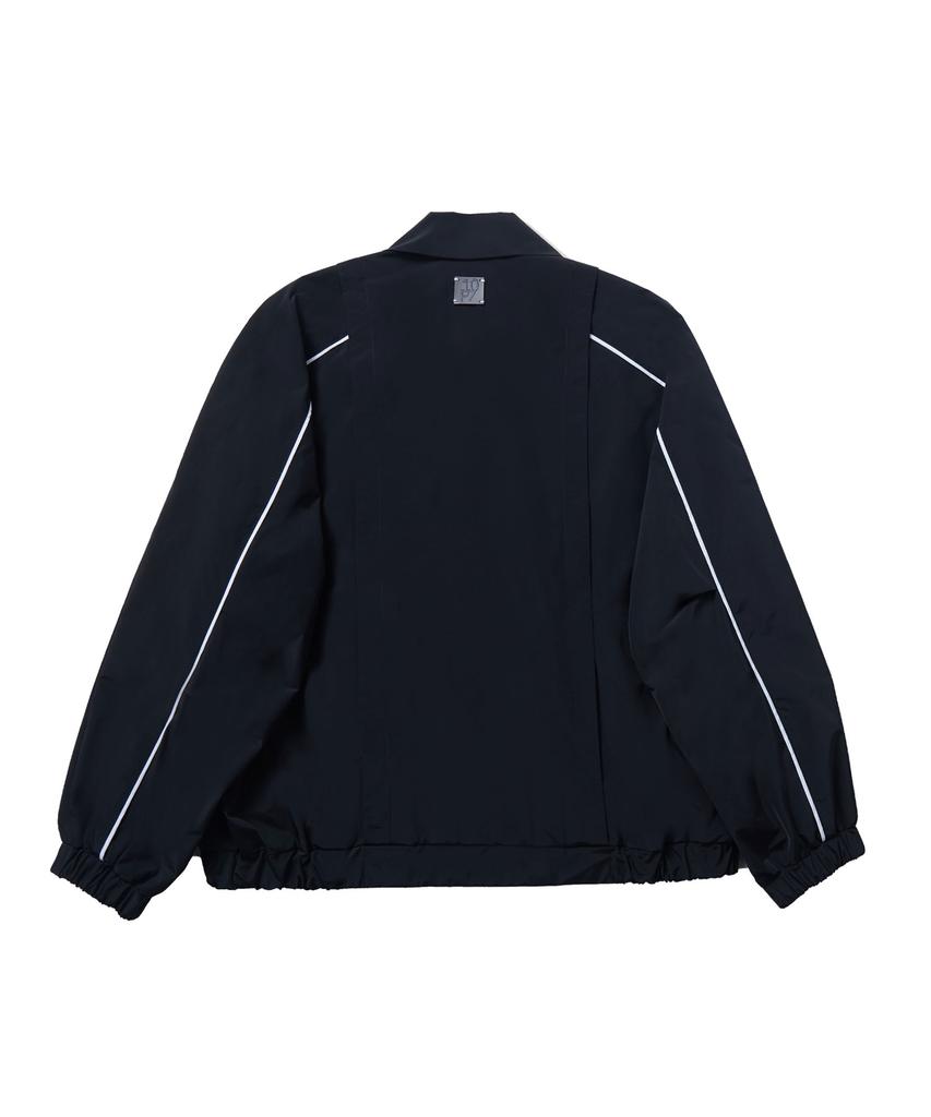 Ten Past Seven Contrast Piping Blouson Jacket - Black