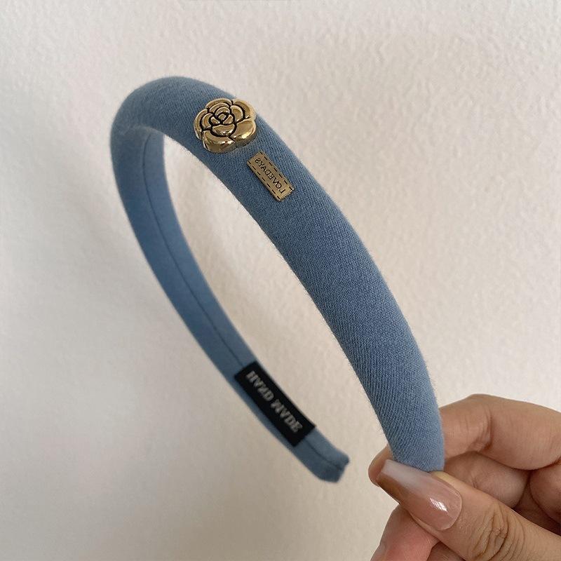 New Fashion Camellia Headband Hair Hoop Hair Bands for Women Korean Elegant Designer Hairband Headwear Hair Accessories