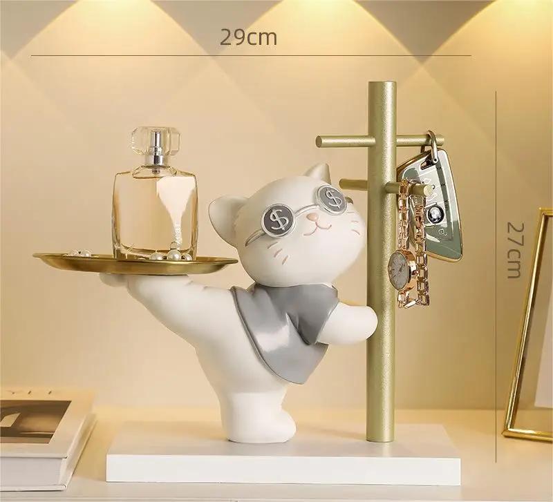

Украшение Lucky Cat для хранения ключей и ювелирных изделий Lucky Rabbit Подставка для хранения украшений для дома Аксессуары для подарков серый