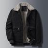 Men's Wool Jacket with Thick Corduroy and Fashionable Casual Loose Warm Cotton Jacket