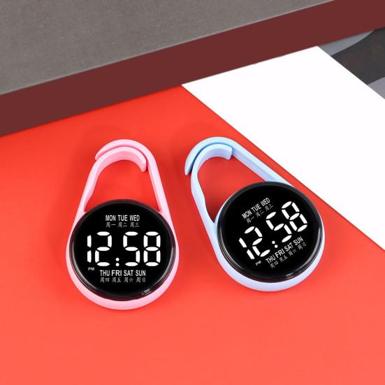Examination Keychain Digital Watch Pocket LED Touch Watch Portable Clip-On Watch for Belt Backpack Students School Exams