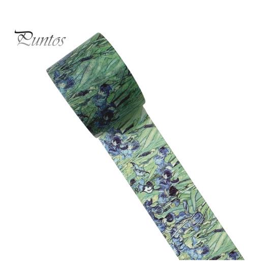 Artistic Washi Tape Tape, Oil Painting Decorative Masking Artist Patterns Adhesive Creative Journaling for DIY Crafts, Junk Journal, Gift Wrapping,