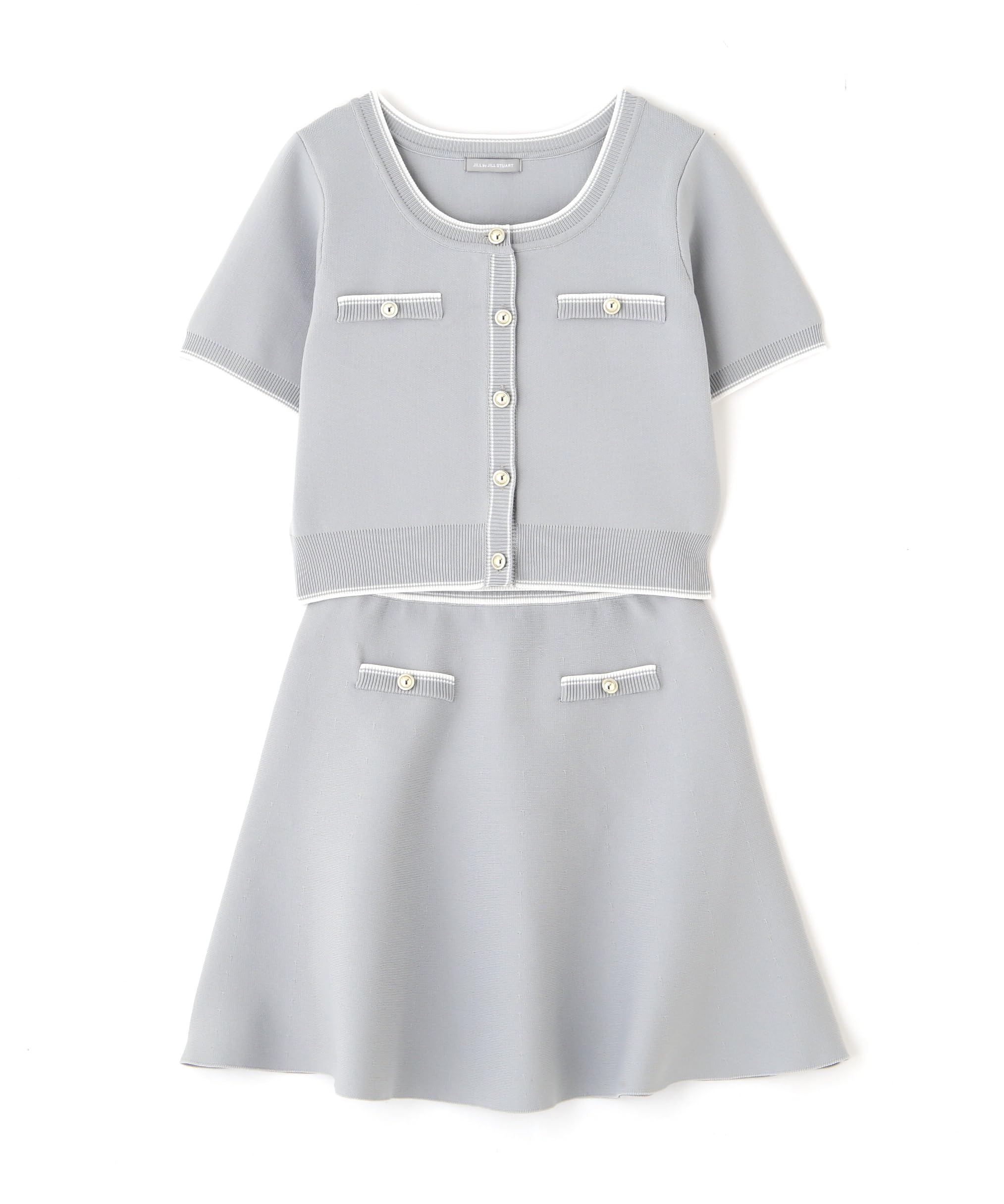 

Jill by Jill Stuart Women s Casual Dress with Color-Coordinated Line Flare Skirt Set, Blue