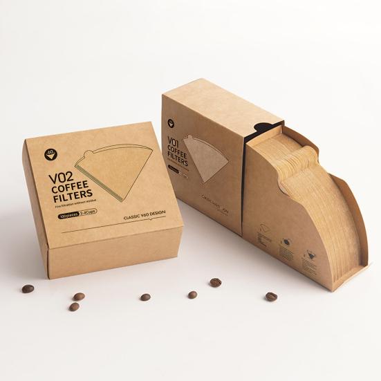 40/100 Stück kegelförmiges Kaffeefilterpapier für 1–4 Tassen, V-förmiges Design, Einweg-Kaffeefilterpapier, V01/V02 Kaffeefilter