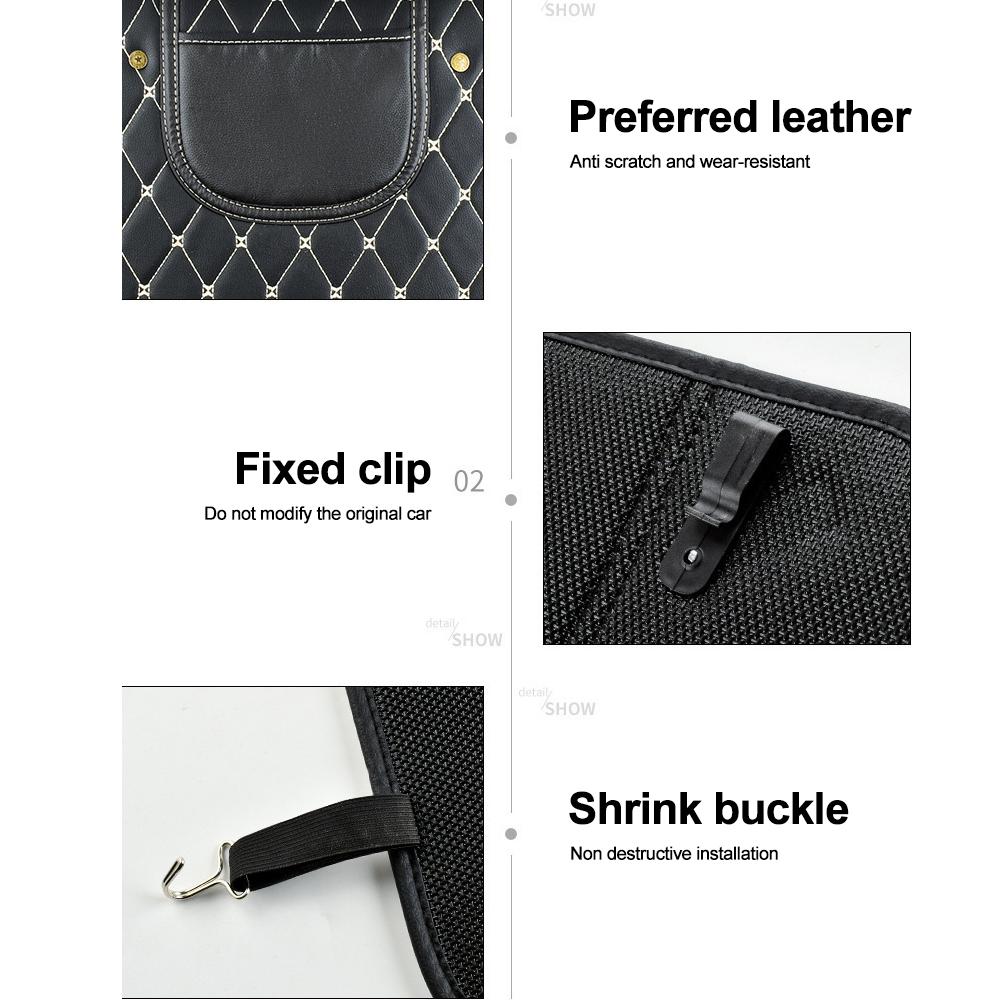 PU Leather Car Seat Back Protector Cover Children Kids Anti-Kick Mat with Storage Bag Auto Back Seats Covers Vehicles Anti Child Kick Anti Dirt Pad