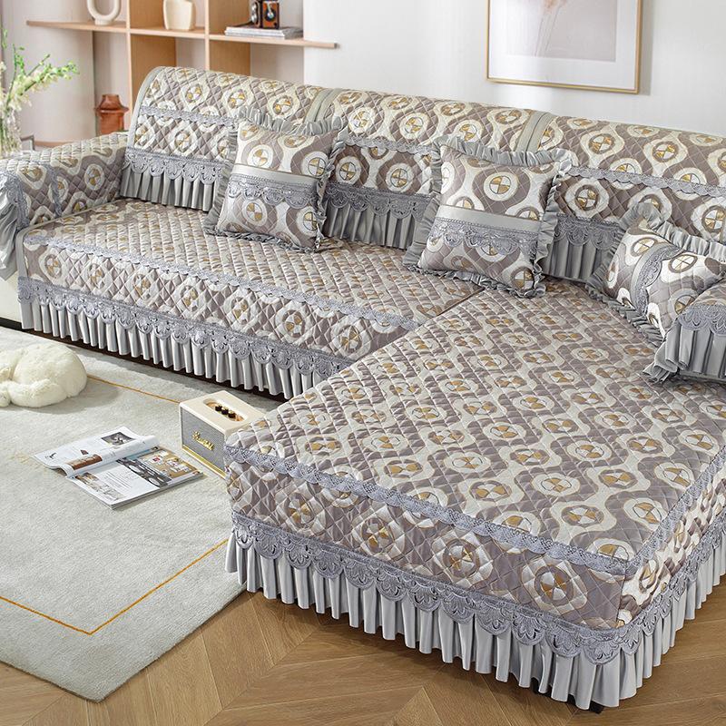 

Подушка для дивана, элегантное удобное кружевное жаккардовое нескользящее покрытие для дивана Four Seasons, полотенце 90*90