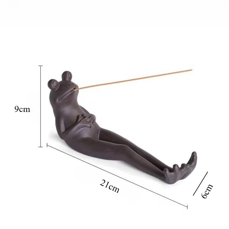 Resin Frog Palm Stick Incense Holder Sandalwood Incense Burner Zen Home Decor Durable Ash Catcher for Aromatherapy Ornaments