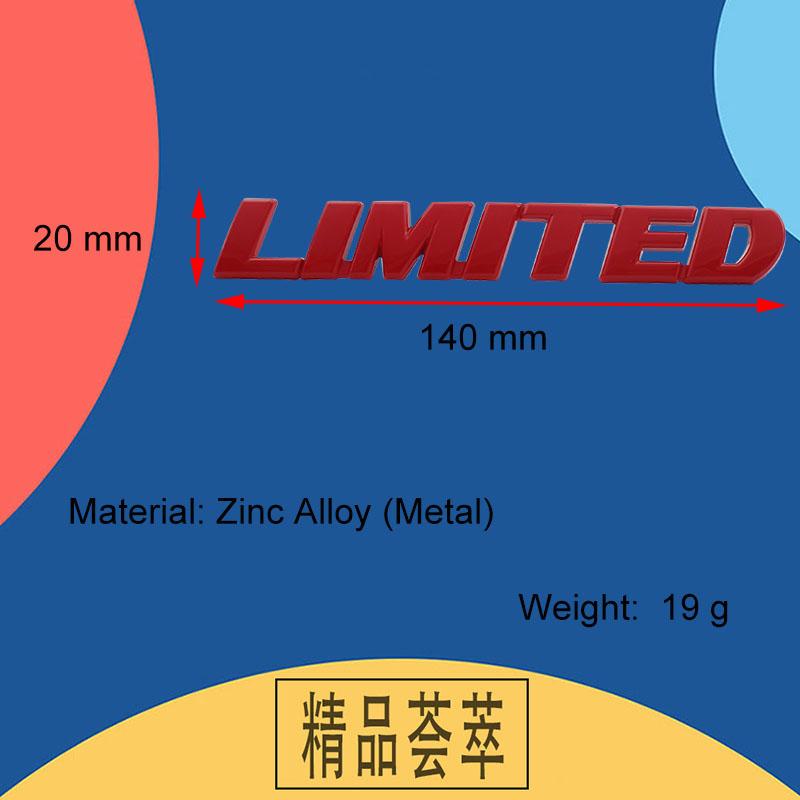 3D Premium Luxury LIMITED for Highlander SUV car Engine Hood Fender trunk Tail Rear Bonnet Nameplate Decal Emblem Badge Sticker