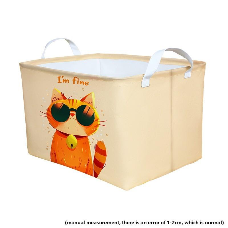 Canvas Cloth Collapsible Storage Basket For Dormitory Clothes And Toy Organization