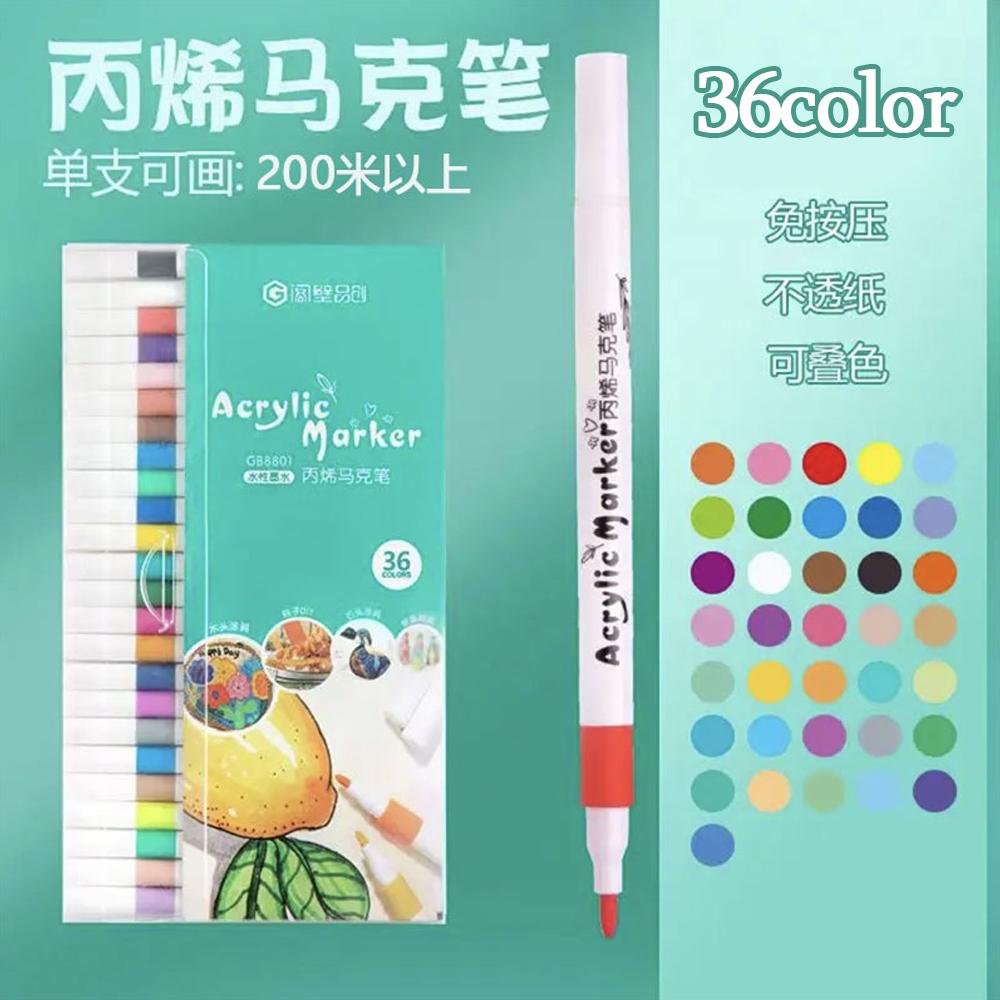12-60 Farben Acrylmarker Stifte Set Farbe Kunstmarker Weiche Spitze Stifte für Kinder Stein Farbe Keramik Glas Holz Stoff Malerei