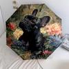 Flower Cats and Dogs  pattern, automatic folding umbrella, portable and foldable design, 8 ribs, a Christmas or birthday gift.