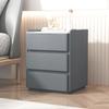 Modern Minimalist Solid Wood Nightstand Cream Style Bedside Table with Wireless Charging Hub Storage Cabinet for Bedroom