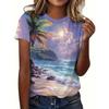 2026 Sommer Rundhals Damen T-Shirt Mode 3D Hawaiianischer Papagei Vogel Druck Kurzarm Cartoon Lässig